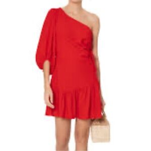 FARM Rio Red One-Shoulder Dress size small